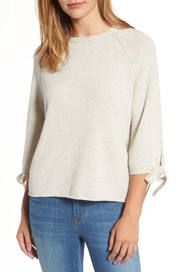 Women's Velvet By Graham & Spencer Cashmere Tie Sleeve Sweater