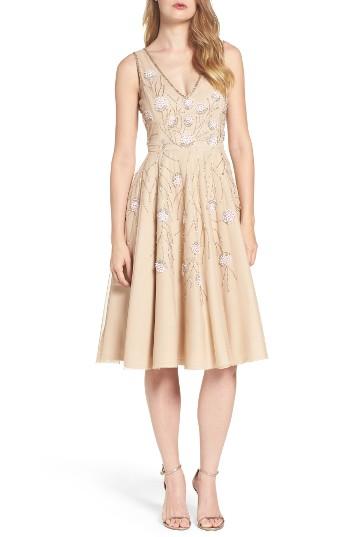Women's Adrianna Papell Embellished Dress - Beige