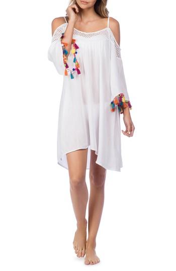 Women's Nanette Lepore Cha Cha Cha Off The Shoulder Cover-up - White