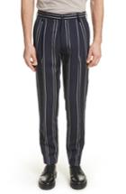 Men's Tomorrowland Stripe Wool & Linen Pants Eu - Blue