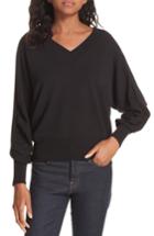 Women's Brochu Walker Ashbey V-neck Cotton Sweater - Black