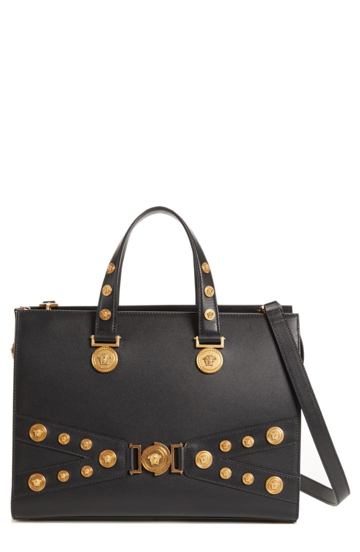 Versace Tribute Top Handle Leather Satchel -