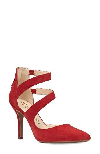 Women's Nine West Florent Asymmetrical Strappy Pump M - Red