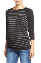 Women's Tart Maternity 'katrina' Striped Maternity Sweatshirt - Black