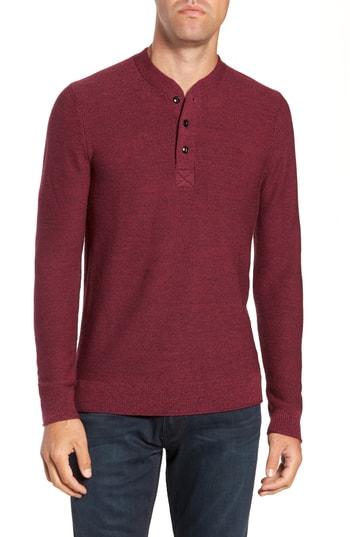 Men's Bonobos Merino Wool Henley Sweater - Red