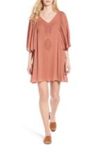 Women's Hinge Embroidered Dress, Size - Coral