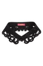 Cara Scalloped Lace Collar, Size - Black