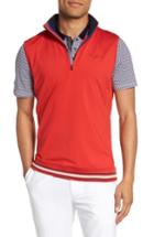 Men's Ted Baker London Gala Trim Golf Quarter-zip Vest (m) - Red