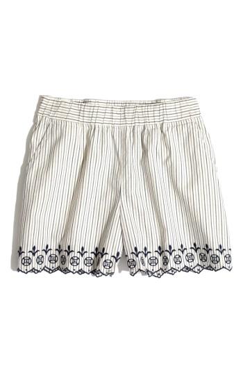 Women's Madewell Embroidered Jardin Shorts - White
