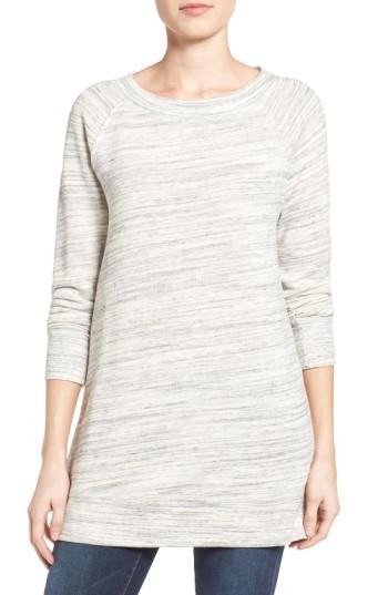 Women's Caslon Space Dye Tunic Sweatshirt, Size - Grey