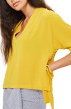 Women's Topshop Side Tie Top Us (fits Like 0) - Yellow