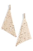 Women's Leith Crystal & Chain Mail Triangle Earrings