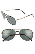Men's Burberry 58mm Folding Aviator Sunglasses - Dark Havana/ Green