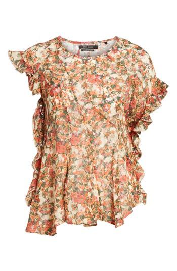 Women's Isabel Marant Fliren Ruffle Print Blouse Us / 34 Fr - Red