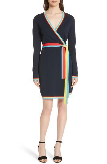 Women's Diane Von Furstenberg Wrap Sweater Dress - Blue