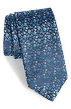 Men's Hugo Boss Floral Silk Tie, Size - Blue