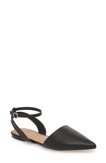 Women's Topshop Anne Pointy Toe Flat .5us / 37eu M - Black