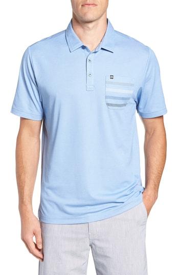Men's Travis Mathew Workin' Thru The Night Pocket Polo - Blue