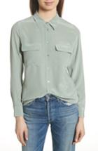 Women's Equipment Slim Signature Silk Shirt - Green