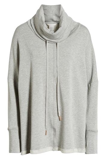 Women's Caslon Off-duty Funnel Neck Sweatshirt, Size - Grey