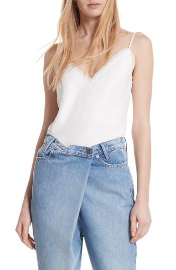 Women's Frame Fray Edge Satin Camisole - Ivory