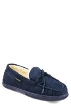 Men's Thomas And Vine Orion Moccasin Slipper With Faux Fur M - Blue