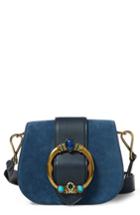 Polo Ralph Lauren Lennox Suede & Leather Saddle Bag - Blue