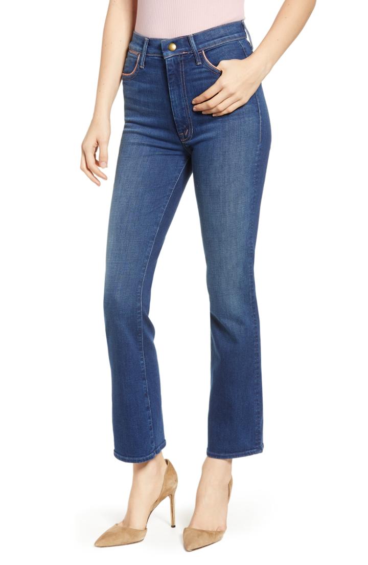 Women's Mother Sap Hustler Ankle Jeans - Blue