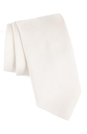 Men's David Donahue Stripe Silk Tie, Size - White