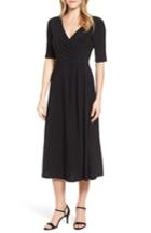 Women's Chaus Laura Faux Wrap Midi Dress - Black
