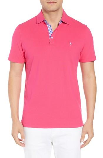 Men's Tailorbyrd Print Trim Polo - Pink