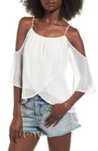 Women's Lush Layered Cold Shoulder Top - White