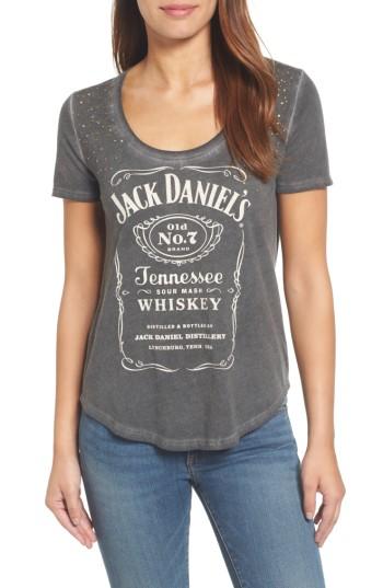 Women's Lucky Brand Studded Jack Daniels Tee - Black