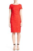 Women's St. John Collection Embroidered Lace Sheath Dress