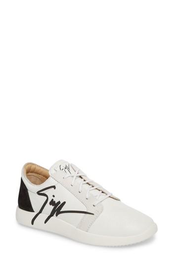 Women's Giuseppe Zanotti Logo Low Top Sneaker M - Black