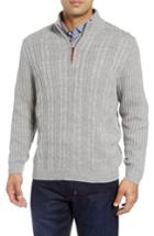 Men's Tommy Bahama Tenorio Cable Knit Zip Sweater - Grey