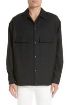 Men's Lemaire Flap Pocket Wool Overshirt - Black