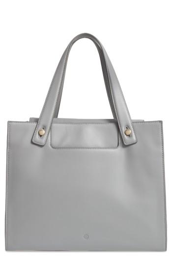 Treasure & Bond Accordion Leather Work Tote - Grey