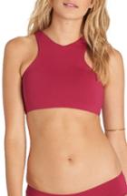 Women's Billabong Sol Searcher High Neck Bikini Top - Burgundy