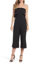 Women's Dorothy Perkins Strapless Culotte Jumpsuit Us / 10 Uk - Black