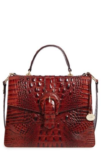 Brahmin Melbourne Gabriella Embossed Leather Satchel - Brown