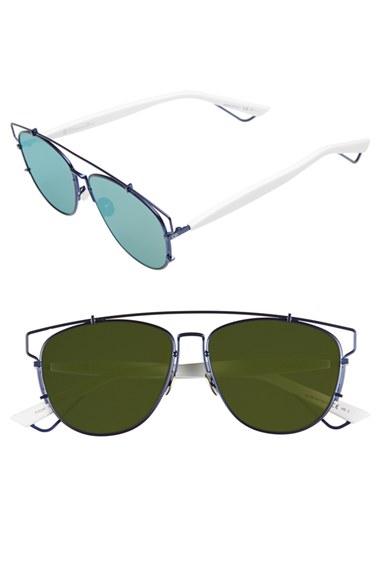 Women's Dior 'technos' 57mm Sunglasses - Matte Blue/ White/ Brown