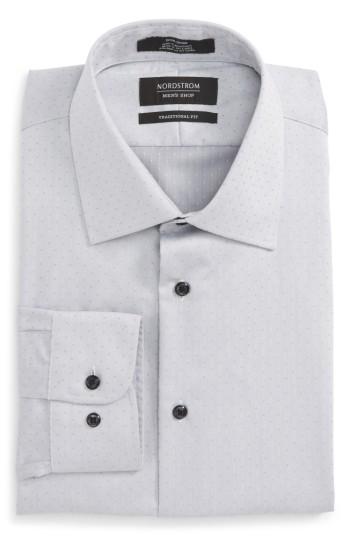 Men's Nordstrom Men's Shop Traditional Fit No-iron Dress Shirt .5 32/33 - Grey