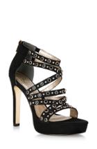Women's Adrianna Papell Malia Crystal Embellished Platform Sandal .5 M - Black