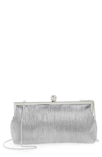 Nina Aneka Pleated Shine Clutch - Grey