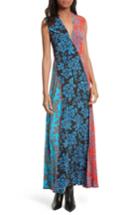 Women's Diane Von Furstenberg Paneled Print Silk Maxi Dress