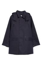 Men's Mackintosh Waterproof Bonded Cotton Raincoat With Removable Hood - Blue