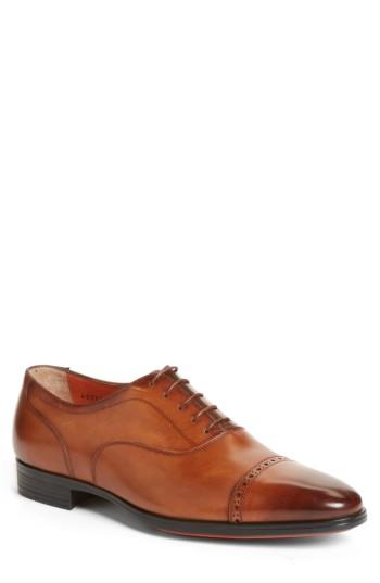 Men's Santoni Fitz Cap Toe Oxford .5 D - Beige
