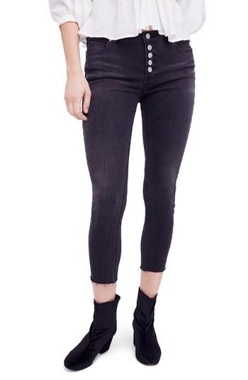 Women's Free People Reagan Crop Skinny Jeans - Black
