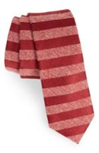 Men's The Tie Bar Meter Stripe Nep Silk Tie, Size - Red